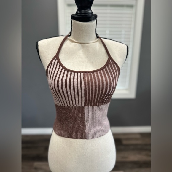 PecSun LA Hearts Color Block Halter Top Size Small NWT Beach Top - Picture 2 of 7